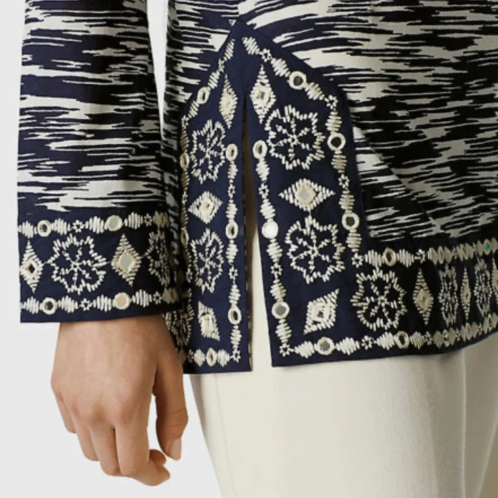 NWT Tory Burch Women’s‎ Space Dye Embellished Shisha Mirror Tunic Luxe Classic